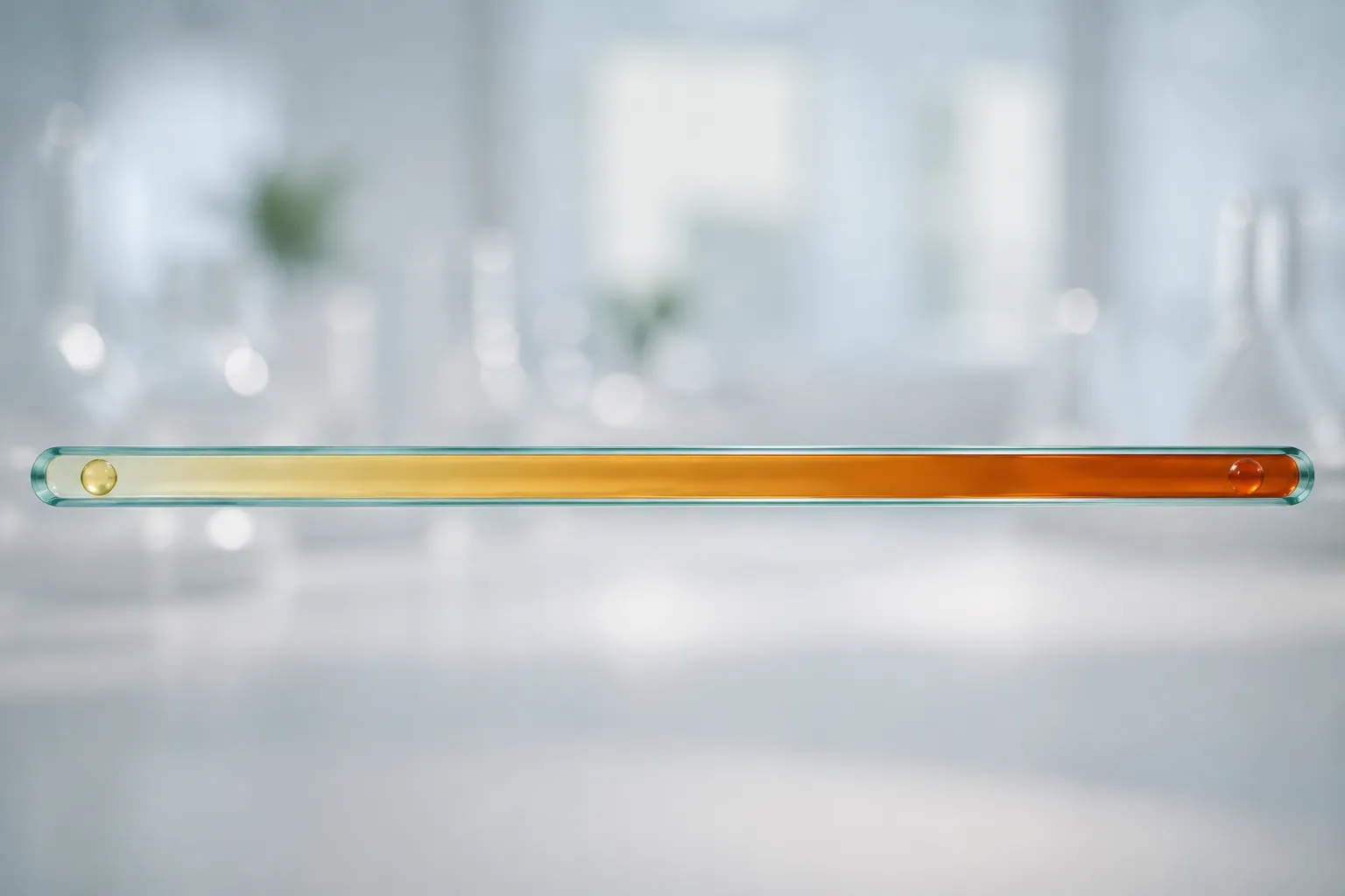Render científico de uma faixa longa em degradê com dois pontos luminosos em extremos opostos, os dois dentro do mesmo limite